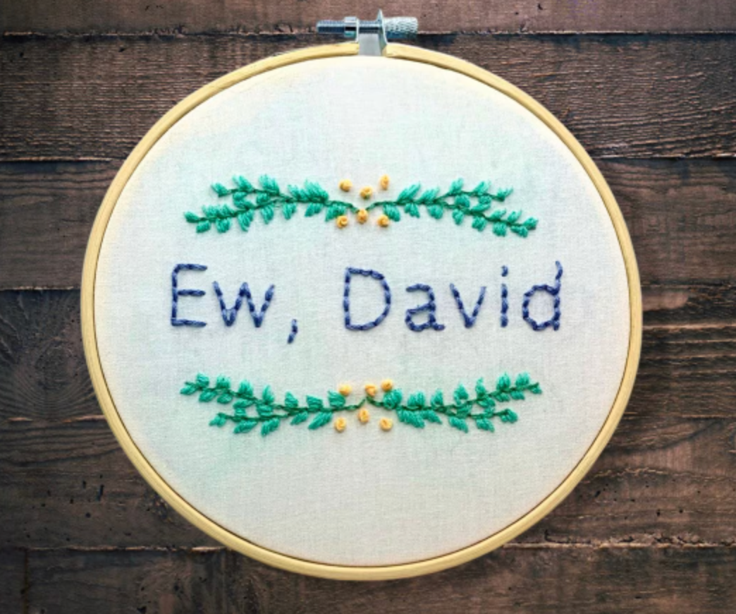 "Ew, David" Embroidery Kit, Schitt's Creek Quotes